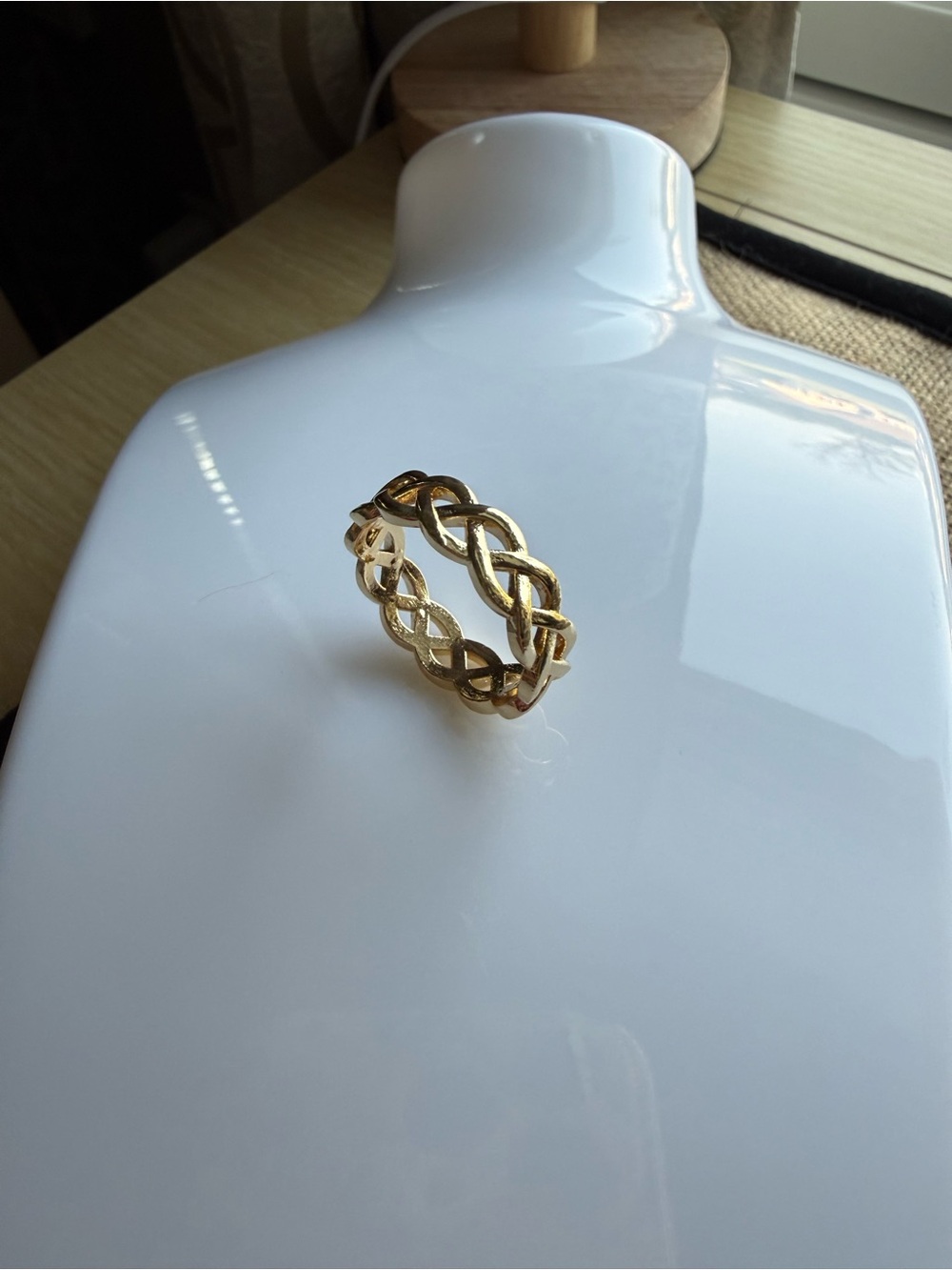 Gold Braided Twist Women's Ring - Elegant Everyday Band